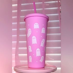 Pink ghost tumbler